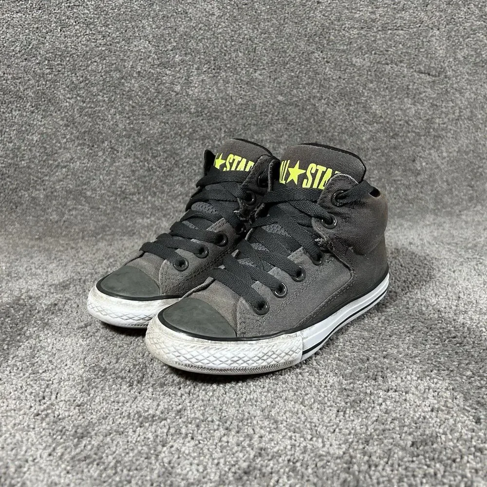 Converse Chuck Taylor All Star Axel Mid Kids Size 1 Gray Black Athletic Shoes
